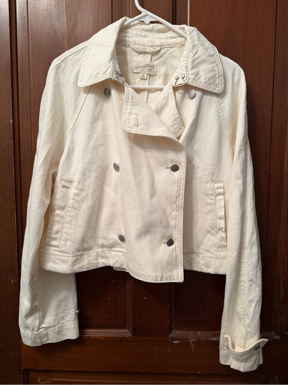 Universal Thread Cream Double-Breasted Trench Jacket